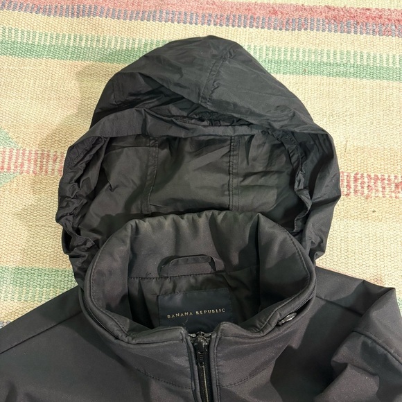 Banana Republic Womens Small Water Resistant Fleece Lined Jacket Coat Rain Hood - Picture 12 of 13